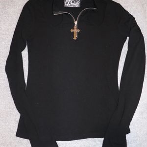 Scarlet Top W/ Cross Zipper
